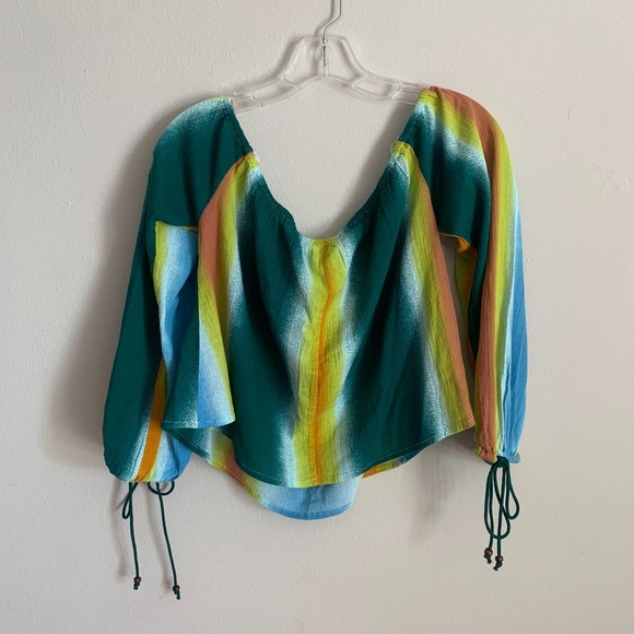 NWT BCBGeneration Faded Stripe Balloon Top - Picture 6 of 6